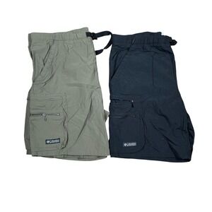 Columbia Belted Cargo Shorts Mens S Baggies Swim Hiking Nylon Lot Of 2